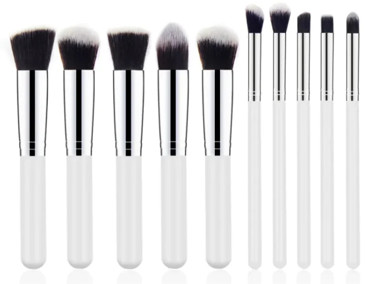 Elegant Wooden Handle Makeup Brush Set